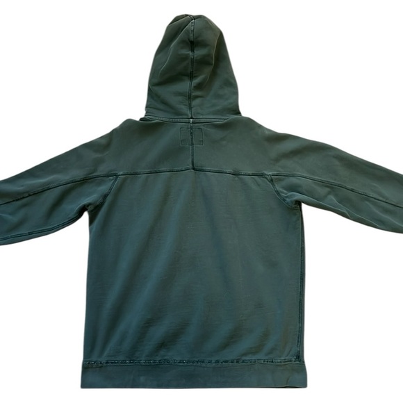 American Eagle Green Geometric Graphic Hoodie Sweatshirt Distressed Cotton Large - Picture 9 of 12